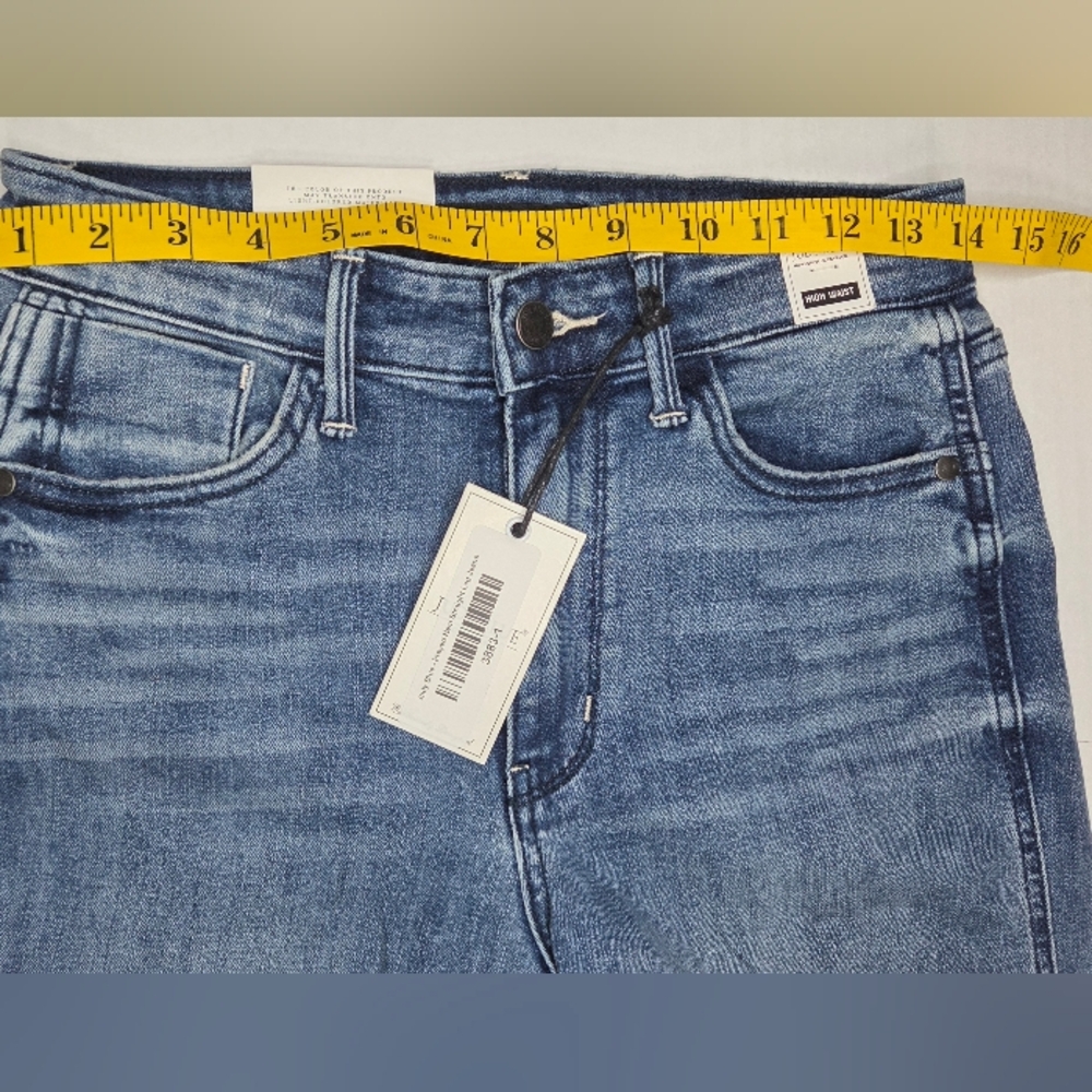 New Judy Blue High Waist Straight Leg Jeans Size 1/25 Distressed Raw Hem - Picture 10 of 11